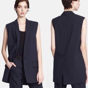 Rag & Bone Francois Wool-Crepe Suit Vest Size S Navy